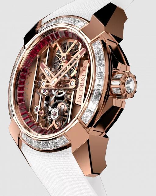 Jacob & Co EX100.43.BD.BA.ABRUA EPIC X ROSE GOLD BAGUETTE (RUBY INNER RING) replica watch